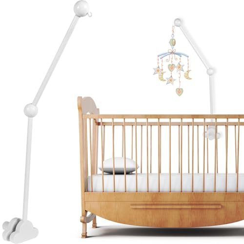 Mobile Halterung Holz für Babybett und Wickeltisch, 69.3cm Baby Mobile Holder Arm, Aufhängung für Windspiele und Bettglocke im Laufstall (A)