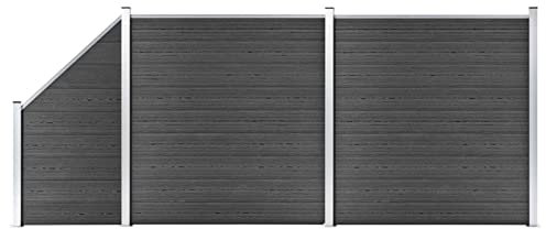 Homgoday Zaunpaneel-Set WPC 446x, Gartenzaunblende, Zaun, Gartensicherung, Zaun, Gartensicherung, Zaun, Windschutz