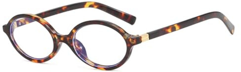 PFINAMC Occhiali da vista piccoli ovali femminili in stile retrò con montatura per occhiali da donna, leopardo trasparente, C