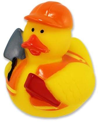 Badeente Bauarbeiter – Ca. 5 cm Groß, 4 Niedliche Motive Wählbar, Liebevoll Gestaltet, Für Badeenten-Fans (Spachtel)