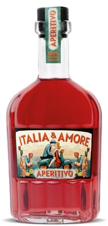 Italia & Amore Aperitivo Likör | Der Premium Aperitif aus 100% Natürlichen Zutaten | Handcrafted Genuss für Amore Spritz & mehr | 1 x 700ml | 15% Vol.
