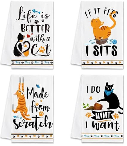 Cosiesnest 4 Pieza Torchons à Vaisselle en Microfibre Superabsorbentes Trapos Cocina Toallas de Mano Paños de Cocina 45 * 66cm Tea Towel Toalla de Decoración Cocina Trapos de Cocina para Hogar y Coci