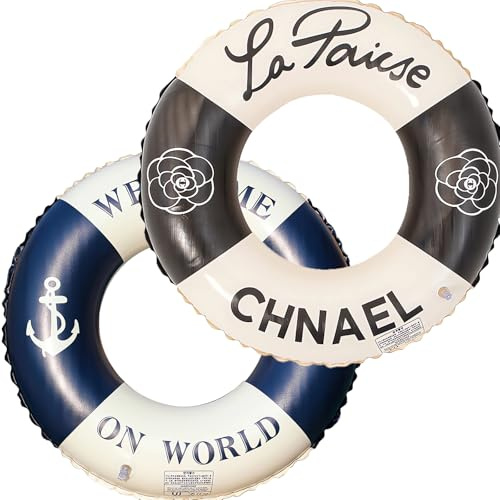 Anello di nuoto gonfiabile, Anello di Nuoto Gonfiabile Galleggiante Adulti, Salvagente Adulti in PVC con Valvola d'Aria, Anelli Gonfiabili Piscina Galleggiante, Aiuto al Nuoto (blu+nero)