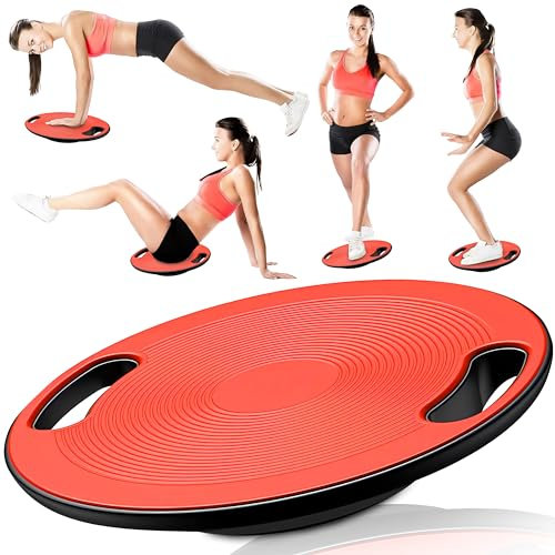 Retoo Balance Board Wackelbrett mit Griffen Gleichgewichtstrainer Ø 40 cm max. 150 KG Fitness Balance Pad Therapiekreisel Stärkung Koordination Stabilitätstraining Plattform Koordinationstraining