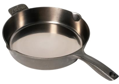 iLiving Un-Seasoned Modern Heirloom Mirror Polished Cast Iron Skillet Pan 12 (2.7 Wall Height / 3.7 L), Silver