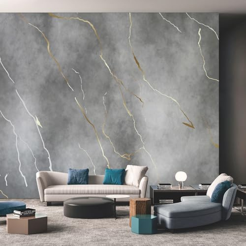 Tapete 3D Fototapete Minimalistische Marmor 3D Effekt Marmoroptik 300 x 210 cm Vliestapete Wandbild Fototapeten, Vlies Tapeten Wandtapete Schlafzimmer, Wohnzimmer, TV Hintergrund Wand Moderne Wanddeko