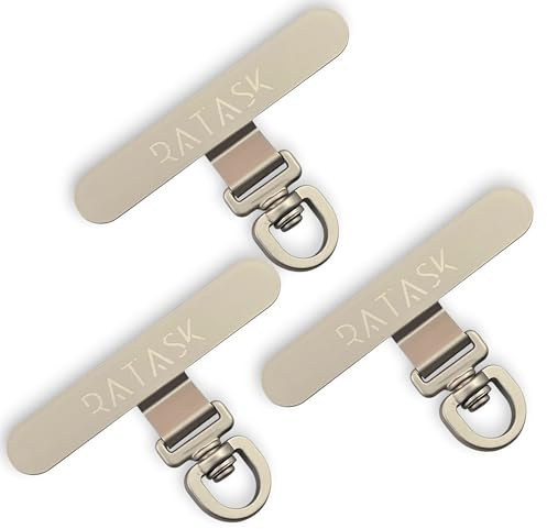 RATASK Tether Tab for Phone Lanyard, Mobile Phone Strap Tether Patch, Universal Tether Patch, Durable Metal or Soft Fabric Option, Pack of 3