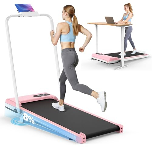 Tapis de Course 4 en 1 Pliable avec Pente 7% – Tapis de Marche Électrique 8 km/h, Moteur 2,5 CV, Système d’Amorti Avancé, Écran LCD, Cadre Renforcé, 130 kg Max – pour Maison & Bureau