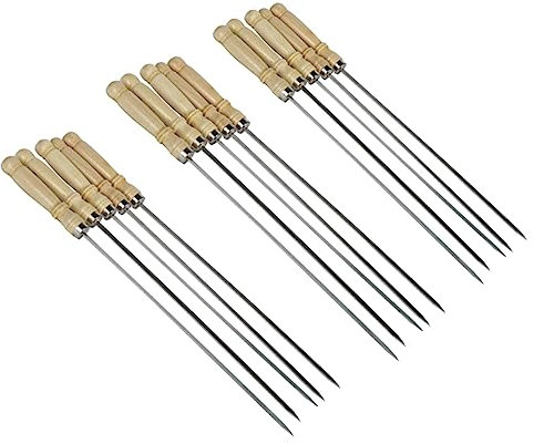Milisten 25pièces Lot De Brochettes Acier Inoxydable Réutilisables Pour Barbecue Bâtonnets De Viande Plats