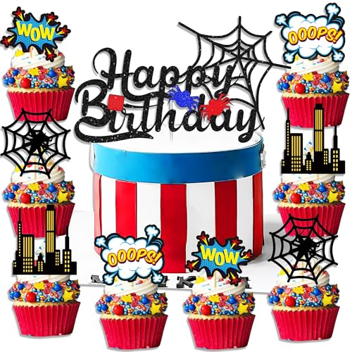 Superhelden Geburtstag Kuchen Dekoration Spinne Kuchen Dekoration | Superhelden Geburtstag Kuchen Dekoration Spinne Kuchen Dekoration Superhelden Cupcake Dekoration Spinne Geburtstag Party