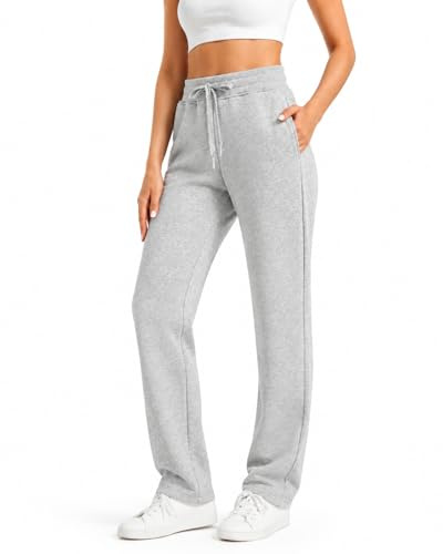 Zylioo Pantalon de Jogging Femme Grande Taille Long, Survêtement Ample Extra Long avec Poches, Pantalon de Sport Détente Élégant (Nouveau) Gris M Tall fit insteam 81 cm