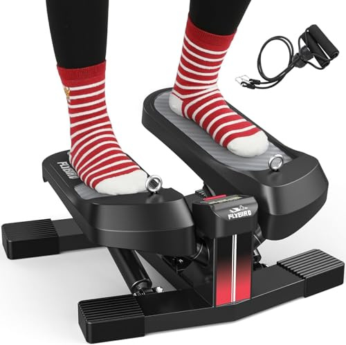 FLYBIRD Exercise Stair Stepper für Zuhause, professioneller Twist-Stepper mit Widerstandsband, 150-160 kg Tragfähigkeit, Heim-Cardio-Übung für Hüftenextension, Beintraining, Geeignet für Männer/Frauen
