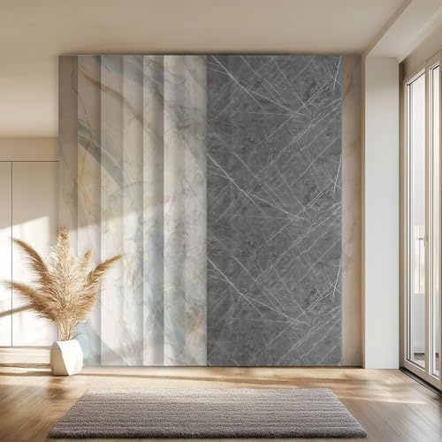 HEXIM Marmorplatten Optik 8 Stück 280x122 cm SPC Kunststoff Innen & Außenbereich Granit Steinoptik - Duschrückwand Küchenrückwand Spritzschutz Betonoptik (27,33 m² 8146) A-Serie