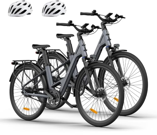 Ado Air28*2 Vélo électrique 28 Ebike pour homme et femme, portée de 100 km avec batterie amovible de 36 V, moteur de 250 W, ruban en carbone, disque LCD, App Ado, panier x 2