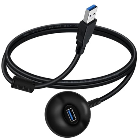 YINGAYOU Alargador USB 3.0 con Base USB Extension Cable con Base Transmisión Datos a 5 Gbps y Fuente de Alimentación, para computadora, Memorias, Lectores de Tarjetas, Teclados y Ratones (1.5 m)