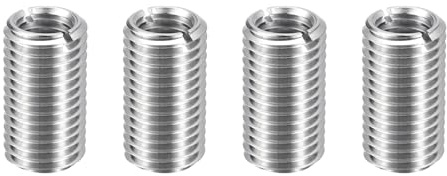 QUARKZMAN Gewindeeinsatz M16 auf M12 x 30mm 4 Stk | Edelstahl Einschraubmutter Reduziergewinde Metrische Selbstschneidende Gewindehülse Gewindeadapter für Möbel Reparatur DIY