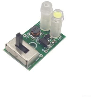 1,2 V Solarlicht-Leiterplatte für NiMH-Akku & 2 V-Solarpanel - Kompakte 25,1 x 15,2 mm grüne Fiberglas-Leiterplatte mit LED-Treiber (10 mA), Kippschalter