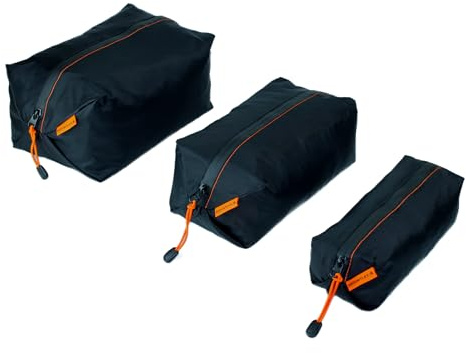 MOUNTLEY Packing cube Pro Juego de 3 cubos de embalaje ultraligeros para mochila y maleta, organizador para viajes, plegable, organizador de maletas, bolsas de nailon impermeable, pack de cubos de