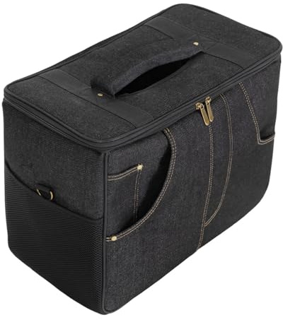 ERRORY Protective Guitar Amplifier Carrying Case Shoulder Strap Organizers Compartments Rubber Feet Fabric Texture for Outdoor Organizers Amplifier