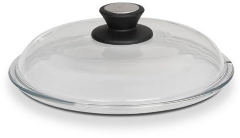 SKK 048 Glasdeckel mit SKK-Knopf, rund, 28cm, passend für Töpfe und Bratpfannen mit 28 cm Durchmesser, hitzebeständiger Deckel