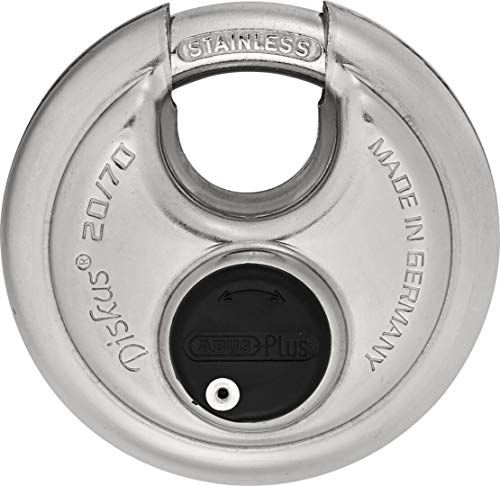 ABUS Candado de disco 20/70 - resistente a la intemperie para el jardín - con tecnología de soldadura de disco para la mejor protección contra robos - nivel de seguridad 9 - plata