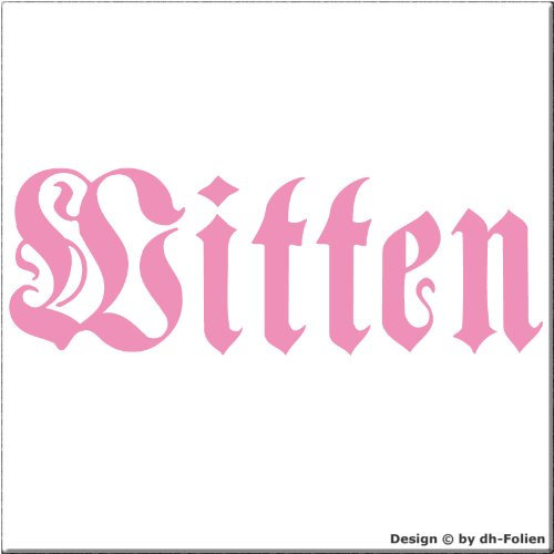 cartattoo4you AK-01667 | Witten - Fraktur altdeutsche Schrift | K-Serie | 17 x 5 cm| Farbe rosa glänzend|in 23 Farben erhältlich Heckscheibe Auto Aufkleber Car Sticker Tuning Spruch Fun