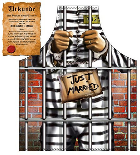 Sexy Grillschürze ! Top Scherzartikel zum Geburtstag, für Partys, Karneval,…: Just Married !! GRATIS Urkunde dabei !!