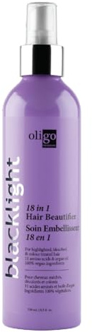 Oligo Professionnel - Blacklight 18-in-1 Hair Beautifier for blondes - Vegan - Paraben free - Anti Frizz - Heat Protectant Leave-in Conditioner - Argan Oil - Detangling Hydrating Spray - 8.5oz