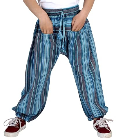 BUDDHA arts&more - Pantalón Harem Ropa Niño, Azul Una Siaze