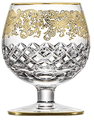 Arnstat KRISTALL Décoration murale en verre Cognac avec finition dorée 21 carats