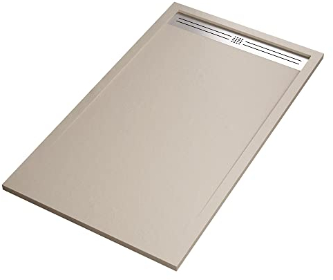 OLIMPO DOCCE - Piatto doccia in marmoresina Crema effetto pietra cemento RELAX - 70x100