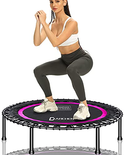 Darchen Mini trampolino da 200 kg per adulti, piccolo trampolino per esercizi di rimbalzo per interni, per allenamento, fitness, per un rimbalzo silenzioso e sicuro, [100 cm]