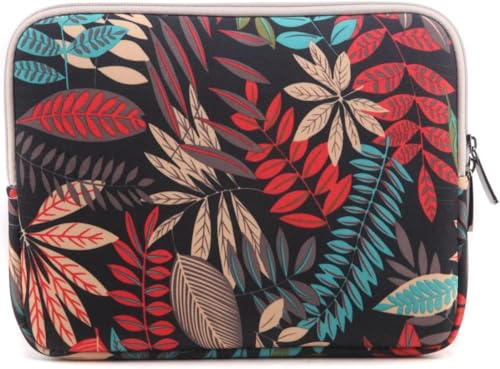 fdsmall Laptoptasche Schutzhülle Wasserdicht Neoprene, Laptop Sleeve Case Laptophülle Notebook Hülle Tasche für Acer/Asus/Dell/Lenovo/HP/Samsung (Rote Blätter, 14 Zoll)