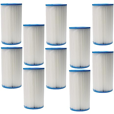 vhbw 10x Filterkartusche Ersatz für Intex Filter Typ A für Swimmingpool, Filterpumpe - Wasserfilter, Blau, Weiß