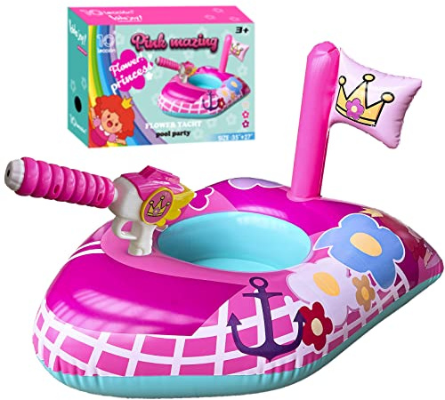 Inflatable Pool Floats Kids-Girls Pool Toys for Toddlers Ages 3-8, Kids Floats for Swimming Pool, Pink Princess Pool Floaties for Summer Water Toys