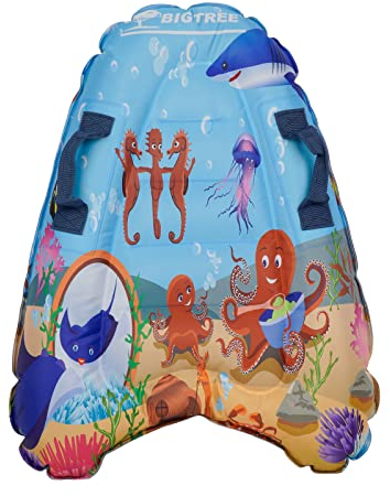 BIGTREE Bodyboard Aufblasbar Aufblasbares Surfbrett, leichtes tragbares Schwimmenbrett mit Griffen, weiche Bodyboards zum Schwimmen, Lernen Hilfsmatte, geeignet für mehrere Szenarien (Y6)