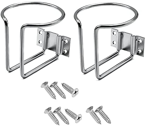Auto Becherhalter, Boot Ring Getränkehalter Edelstahl Ring Becherhalter, Universal Getränkehalter für Marine Yacht Truck RV Auto Anhänger Hardware (2 Stücke) (Silber)