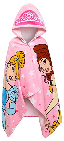 Disney Kids Princess Hooded Towel 100% Cotton Girls Poncho Large Childrens Bathtowel Beach Pool Warm Wrap Swimming Changing Cover Up