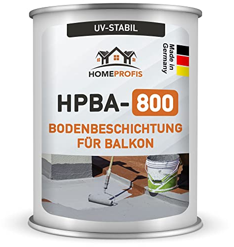Home Profis® HPBA-800 matte UV-beständige 1K Bodenfarbe (12,5m²) für Balkon & Terrasse in RAL 7036 (Platingrau) – Wasserdichte Bodenbeschichtung, Bodenlack, diffusionsgeschlossen