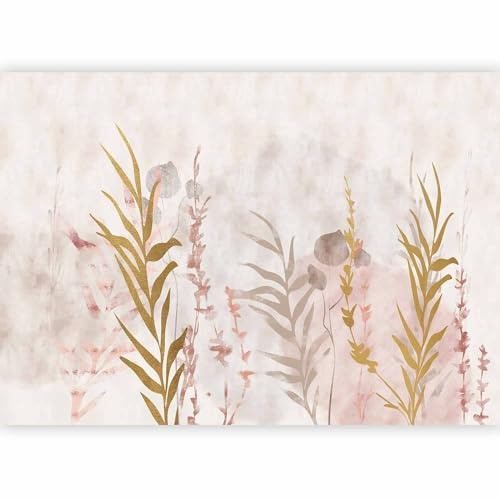 murando - Carta da Parati Moderna per Cameretta, Natura, 400x280 cm | Fotomurali in TNT, Decorazione da Muro XXL, Carte da Parati Moderne, Foglie, Beige, Produzione Europea
