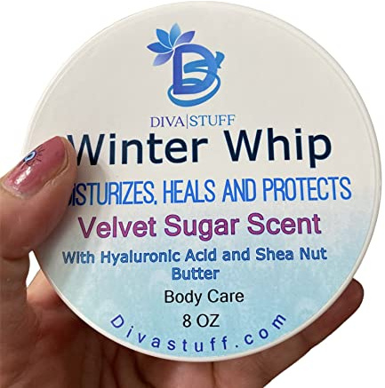 Diva Stuff Velvet Sugar Scent Winter Whip Body Cream, Protects, Heals and Moisturizes Winter Dry Skin, Great For Outdoor Sports