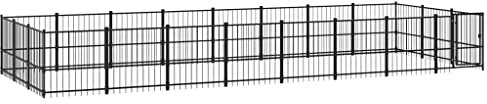 vidaXL Hundgård för utomhusbruk stål 22,58 m², hundgård, valphage, hundinhägnad, hundgårdar, valphagar, hundinhägnader, hundbur, hundburar