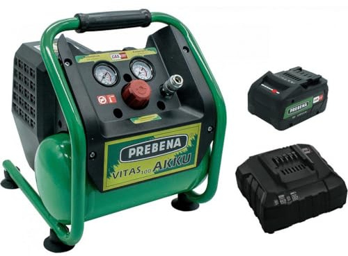 Prebena VITAS - Compresor de Aire de batería de 100 (18 V, 5 L, 8 bares, CAS + 1 batería de 5,5 Ah)