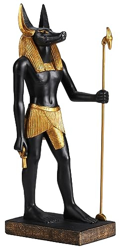 Veronese Design Anubis Ägyptische Statue Gott der Toten, 21,6 cm, Polyresin-Figur mit lackiertem schwarzem Gold-Finish, Heimdekoration, in Geschenkbox