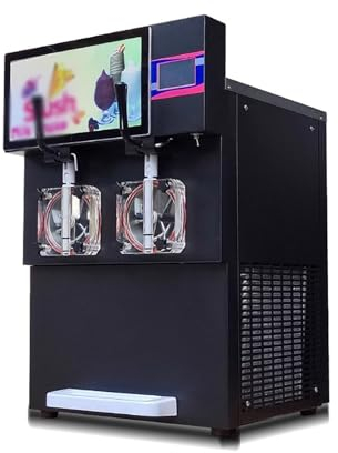 Gelatiera Gelato Macchina for il gelato multifunzionale a doppio cilindro Macchina for il fango della neve Spuntini rinfrescanti estivi Bevande fredde Tè al latte Caffè Macchine del gelato