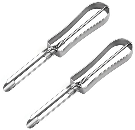 2Pcs Stainless Steel Veggie Peeler Set, Fruit and Vegetable Peeler with Bottle Opening Function, for Apple, Carrot, Zucchini, Cucumber, Potatoes