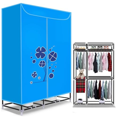 Tendedero Eléctrico Con Calefacción De 2400 W, Secador De Ropa Portátil De 3 Capas, Temporizador De 180 Minutos, Motor De Bajo Ruido Para El Hogar, Lavandería, Apartamento, Ahorro De Espac(Color:Azul)