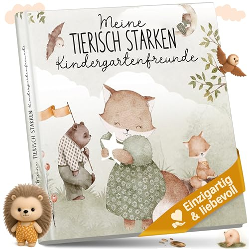 lila liebt dich® Freundebuch Kindergarten Tiere I Kindergarten Freundebuch - Kindgerecht mit Kreativseite, Geburtstagsliste & mehr I Liebevoll gestaltetes Kindergartenfreundebuch Mädchen