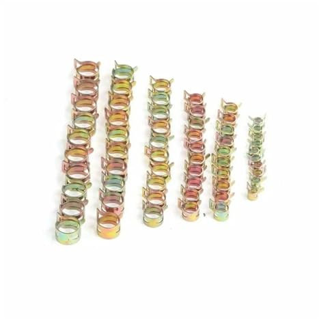 50 Stück Federklemmen, 5 mm, 6 mm, 7 mm, 8 mm, 9 mm, Kraftstoff-Wasserleitungsschlauch, Luftschlauchklemmen, Silikon-Vakuumschlauch-Befestigungszubehör