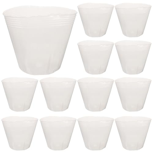 FUNOMOCYA 10 Stück Transparente Pflanzgefäßeinsätze Mit Ablauflöchern Kunststoff Pflanzer Liner Für Garten Balkon Zimmerpflanzen Leicht Und Stabil Ideal Für Keimlingstopf 6.10X5.71X4.53In
